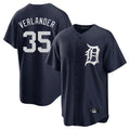 Detroit Tigers #35 Justin Verlander Player Navy CONTON Game Home Stitched Jerseys