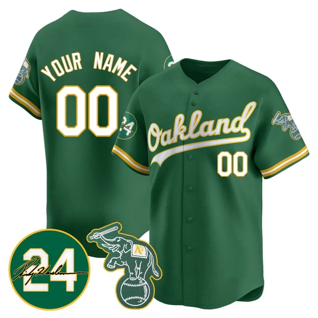 Custom Oakland Athletics Green CONTON Jersey - Personalized