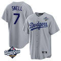 Los Angeles Dodgers #7 Blake Snell Player Gray CONTON Game World Series Stitched Jerseys