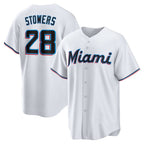 Miami Marlins #28 Kyle Stowers White CONTON Home Replica Jersey