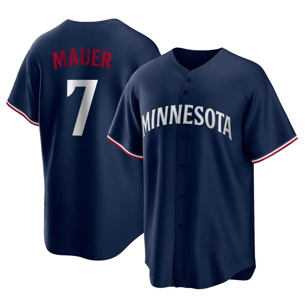 Minnesota Twins #7 Joe Mauer Player Navy CONTONReplica Alternate Home Stitched Jerseys