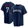 Minnesota Twins #7 Joe Mauer Player Navy CONTONReplica Alternate Home Stitched Jerseys