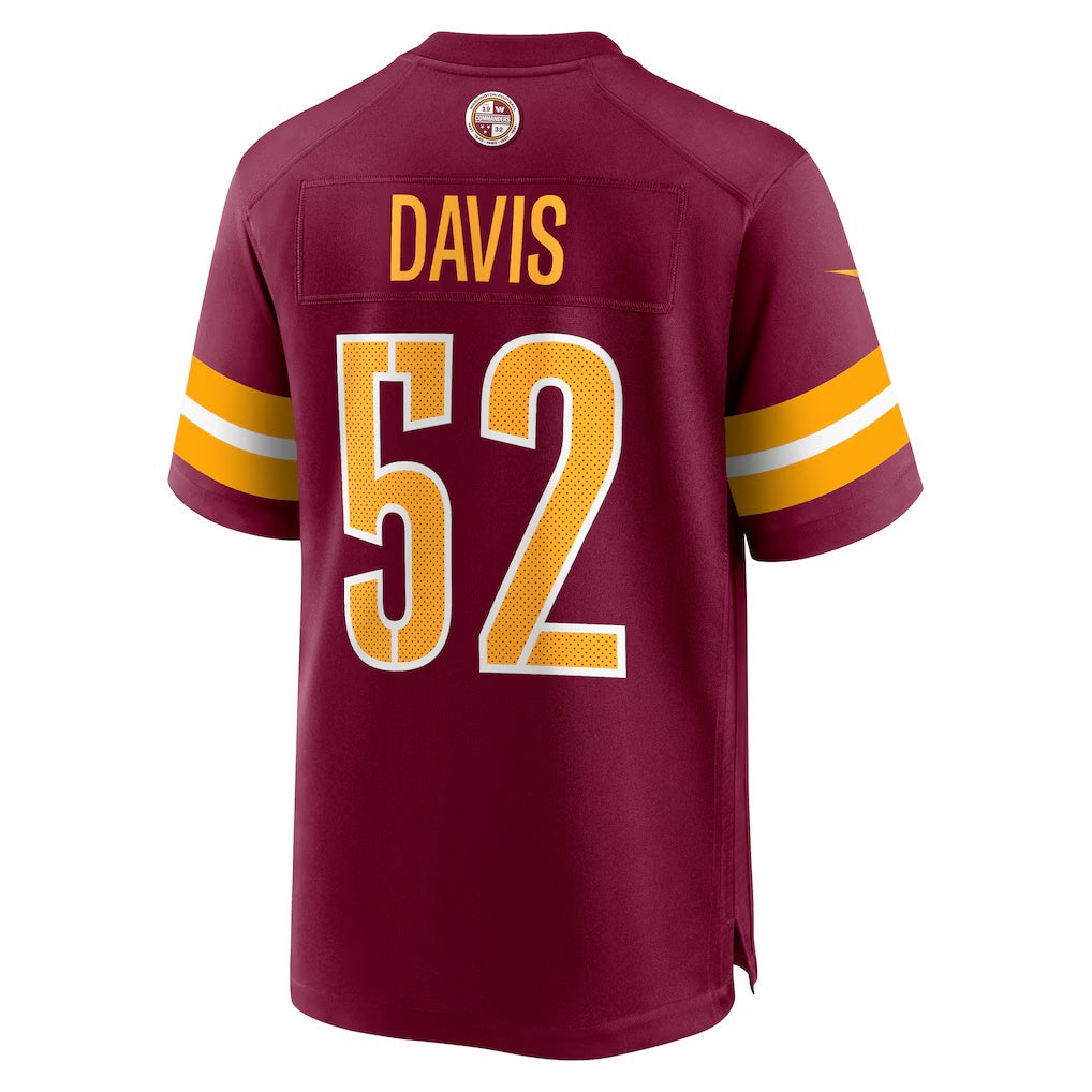 W.Commanders #52 Jamin Davis Burgundy CONTON Player Game Jersey