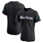 Miami Marlins Black CONTON Alternate Vapor Premier Elite Patch Jersey