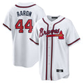 Atlanta Braves #44 Hank Aaron Player White CONTON Home Game Stitched Jerseys