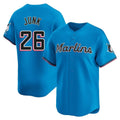 Miami Marlins #26 Janson Junk Player Blue CONTON Home Limited Stitched Jerseys