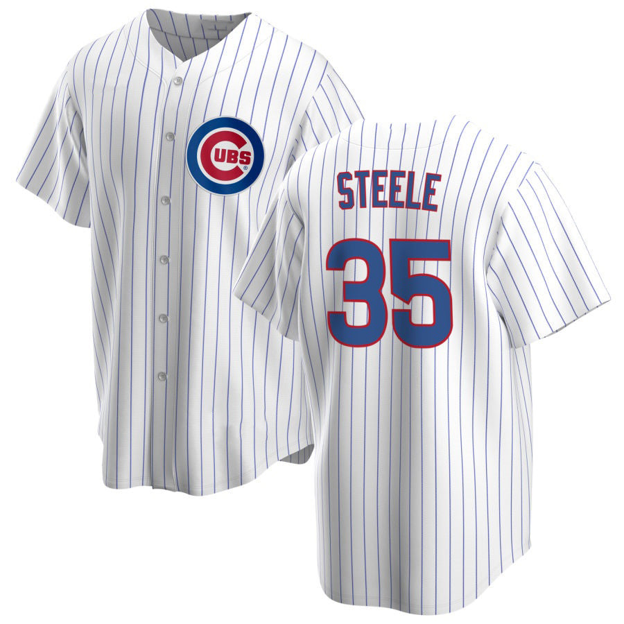 Chicago Cubs #35 Justin Steele Home White CONTON Cool Base Jersey