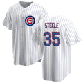 Chicago Cubs #35 Justin Steele Home White CONTON Cool Base Jersey