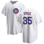 Chicago Cubs #35 Justin Steele Home White CONTON Cool Base Jersey