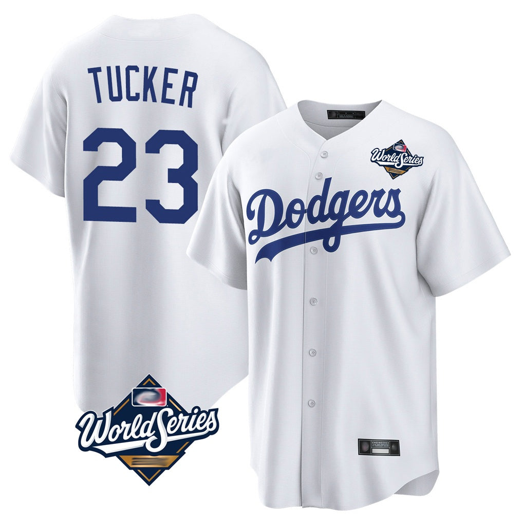 Los Angeles Dodgers #23 Kyle Tucker Player White CONTON World Series Game Home Stitched Jerseys