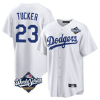 Los Angeles Dodgers #23 Kyle Tucker Player White CONTON World Series Game Home Stitched Jerseys