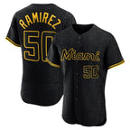 Miami Marlins #50 Agustin Ramirez Player Black CONTON Snake Skin City Home Limited Elite Stitched Jerseys