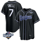 Los Angeles Dodgers #7 Blake Snell Player Black CONTON Carbon Limited World Series Home Stitched Jerseys
