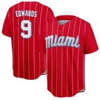 Miami Marlins #9 Xavier Edwards Player Red CONTON City Connect Home Game Stitched Jerseys