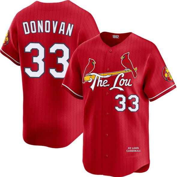 St. Louis Cardinals #33 Brendan Donovan Red CONTON 2024 City Connect Limited Stitched Jersey
