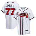 Atlanta Braves #77 Joe Jimenez Player White CONTON Home Game Stitched Jerseys
