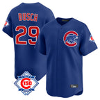 Chicago Cubs #29 Michael Busch Player Royal CONTON 150th Anniversary Limited Home Stitched Jerseys