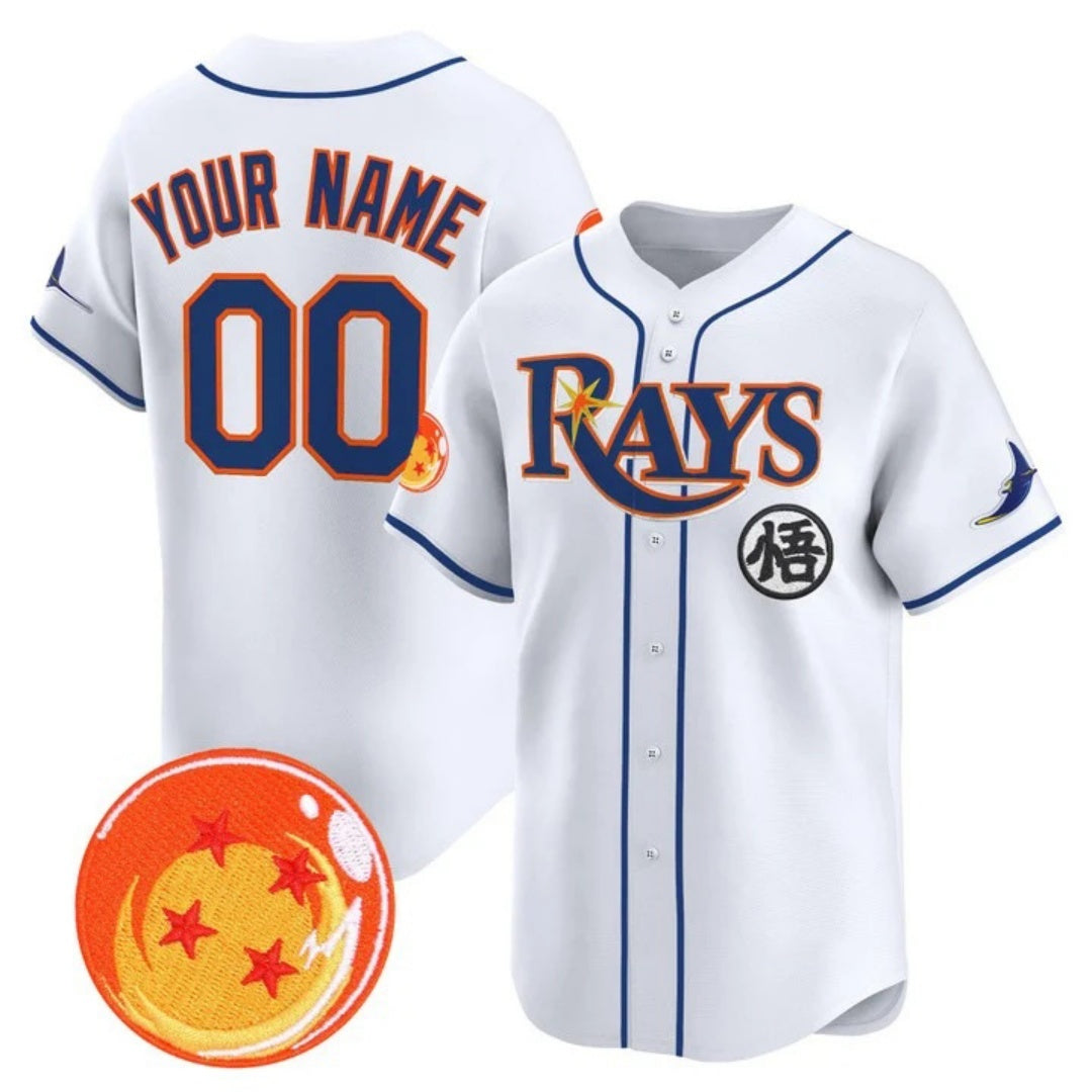 Custom Tampa Bay Rays x Dragon Ball White CONTON Vapor Premier Limited Jersey - All Stitched