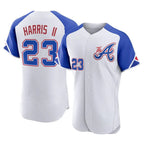 Atlanta Braves #23 Michael Harris II Player White CONTON City Connect Limited Elite Home Game Stitched Jerseys