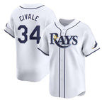 Tampa Bay Rays #34 aron Civale White CONTON Home Limited Stitched Jersey