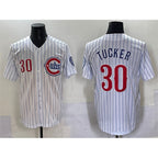 Chicago Cubs #30 Kyle Tucker White CONTON Pinstripe 2nd Alternate Limited Stitched Jersey