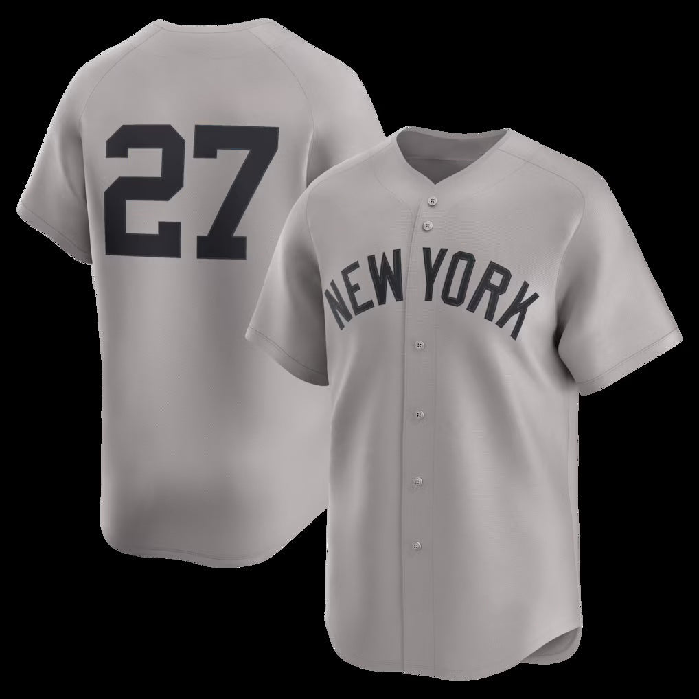 New York Yankees #27 Giancarlo Stanton Gray CONTON Road Limited Player Jersey