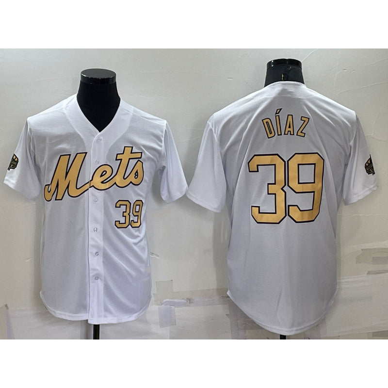 New York Mets #39 Edwin Diaz Number White CONTON 2022 All Star Stitched Cool Base Jersey