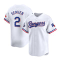Texas Rangers #2 Marcus Semien White CONTON 2023 World Series Champions Stitched Jersey