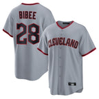 Cleveland Guardians #28 Tanner Bibee Player Gray CONTON Home Game Stitched Jerseys