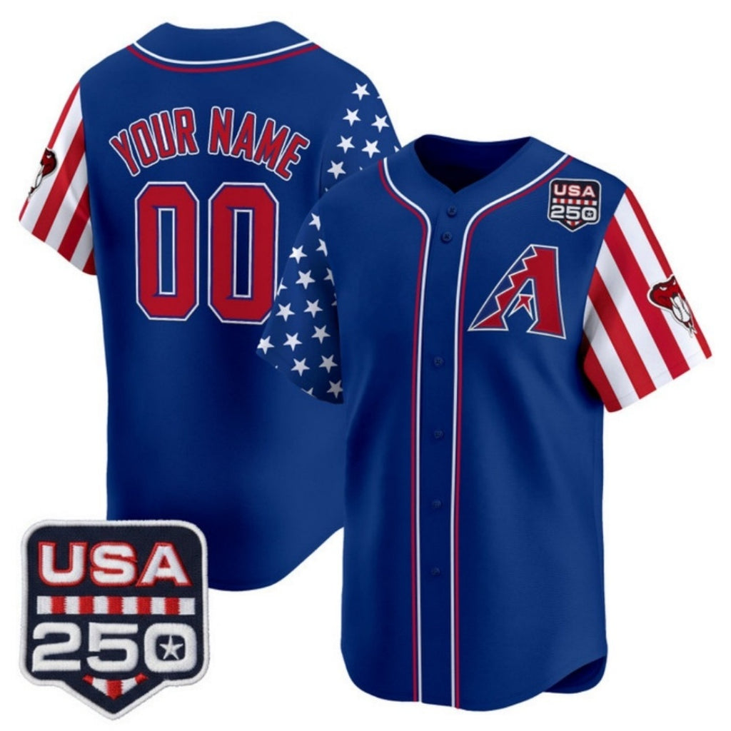 Custom Arizona Diamondbacks America 250 Edition Vapor Premier Limited Royal CONTON Stitched Jerseys