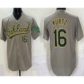 Oakland Athletics #16 Nick Kurtz Gray CONTON Limited Jersey