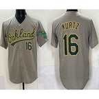 Oakland Athletics #16 Nick Kurtz Gray CONTON Limited Jersey