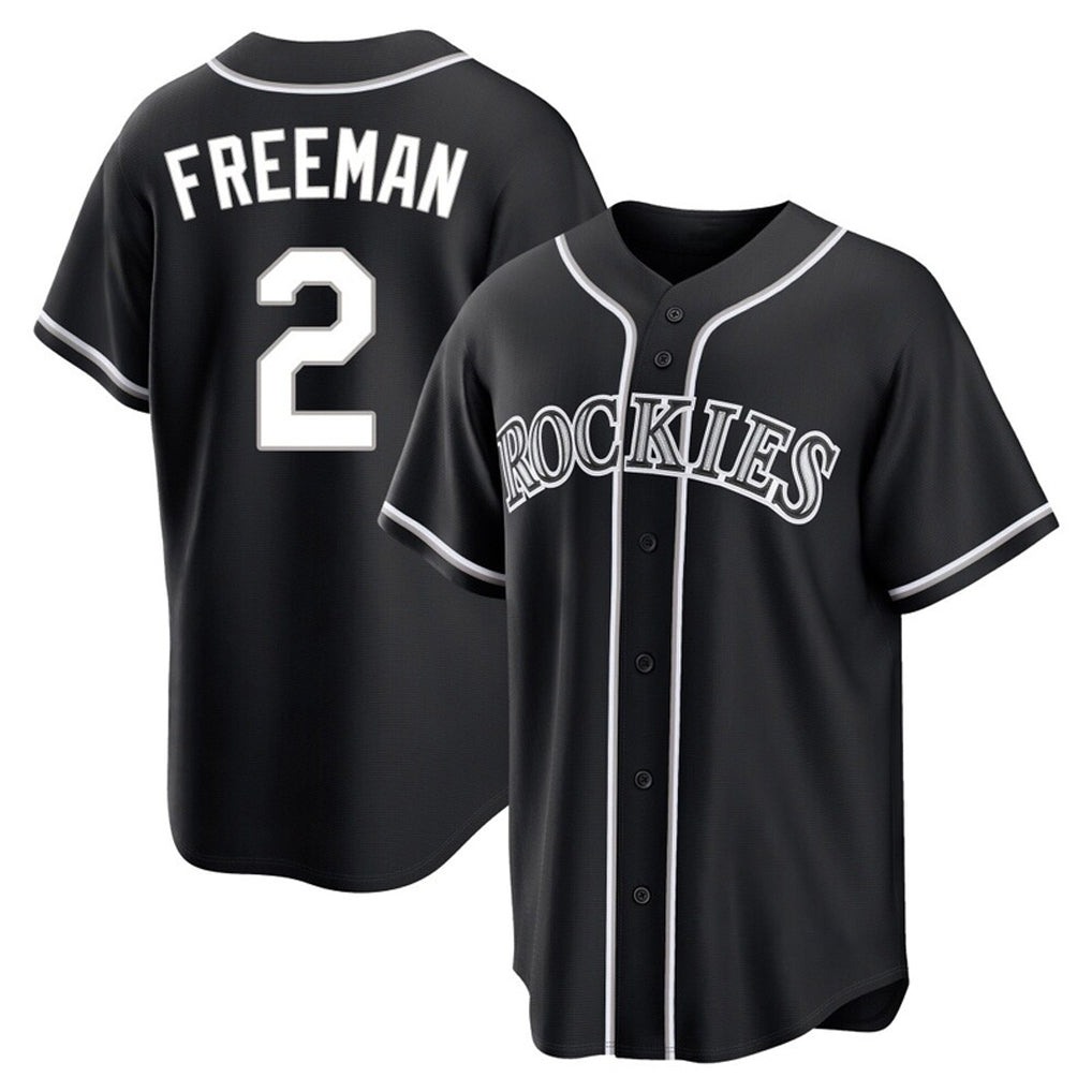 Colorado Rockies #2 Tyler Freeman Player Black CONTON Fashion Out Home Game Stitched Jerseys