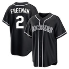 Colorado Rockies #2 Tyler Freeman Player Black CONTON Fashion Out Home Game Stitched Jerseys