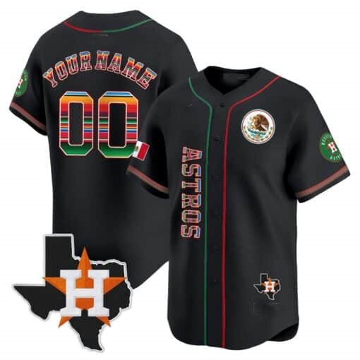 Custom Houston Astros Mexico Vapor Premier Limited Jersey V4 ¨C Black CONTON