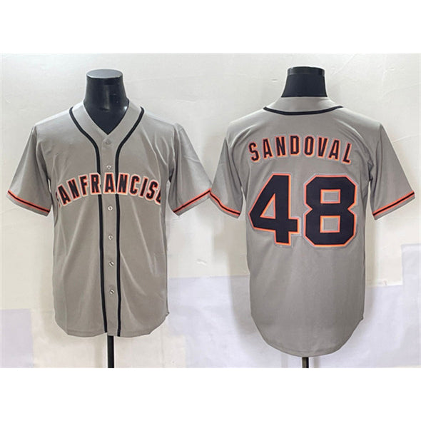 San Francisco Giants #48 Pablo Sandoval Gray CONTON Cool Base Stitched Jersey