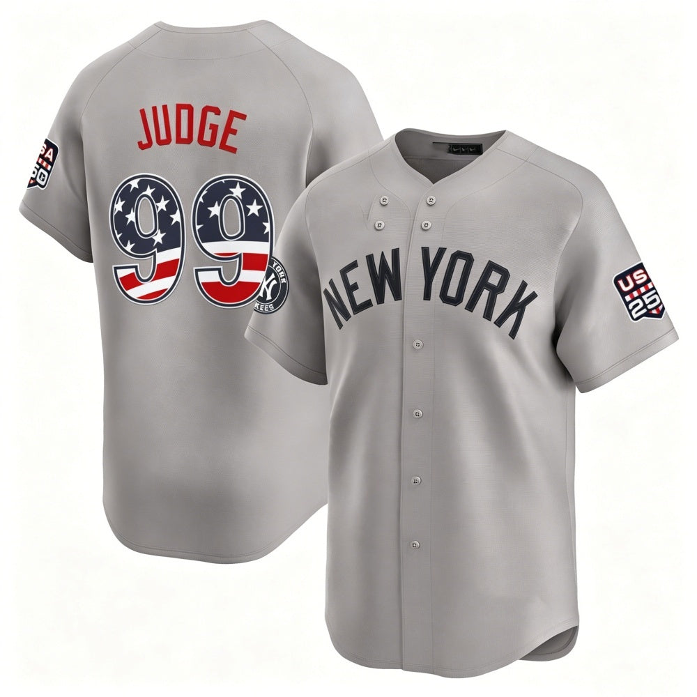 New York Yankees #99 Aaron Judge Gray CONTON USA 250 Fourth of July Limited Stitched Jersey