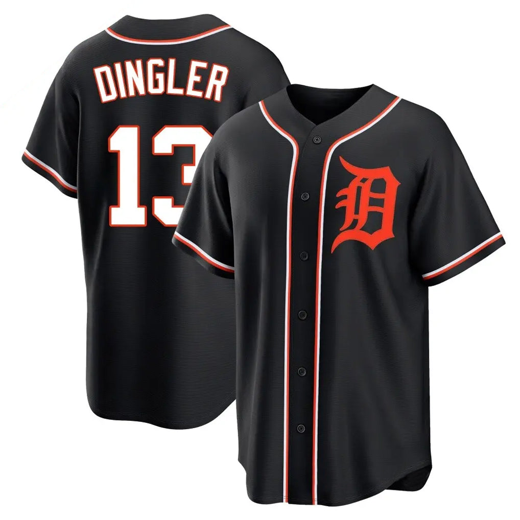 Detroit Tigers #13 Dillon Dingler Player Black CONTON Fashion Out Home Game Stitched Jerseys