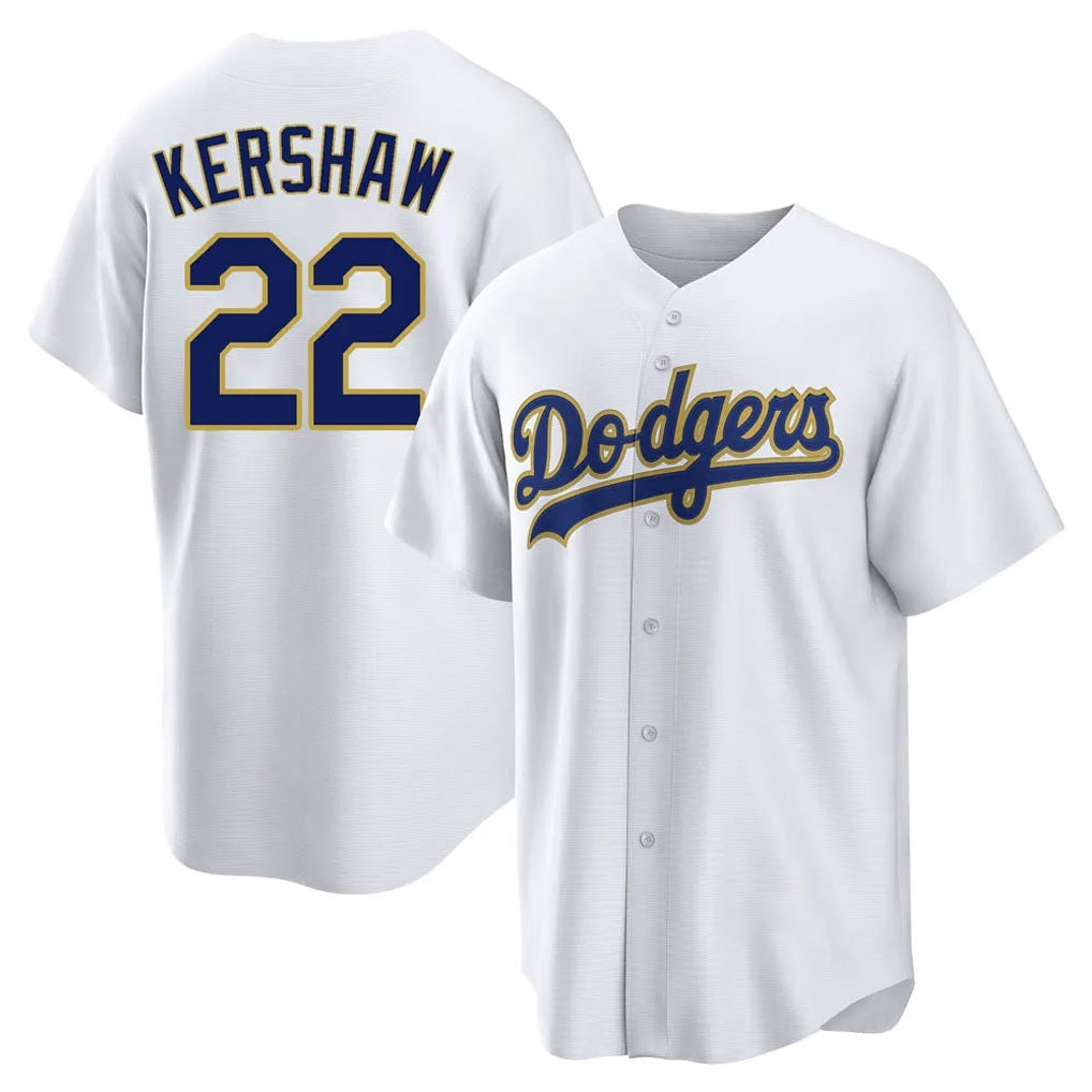 Los Angeles Dodgers #22 Clayton Kershaw Player Gold White CONTON 2026 Collection Stadium Game Stitched Jerseys