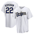 Los Angeles Dodgers #22 Clayton Kershaw Player Gold White CONTON 2026 Collection Stadium Game Stitched Jerseys