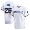 Miami Marlins #26 Janson Junk Player White CONTON Home Limited Stitched Jerseys