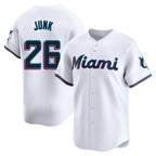 Miami Marlins #26 Janson Junk Player White CONTON Home Limited Stitched Jerseys