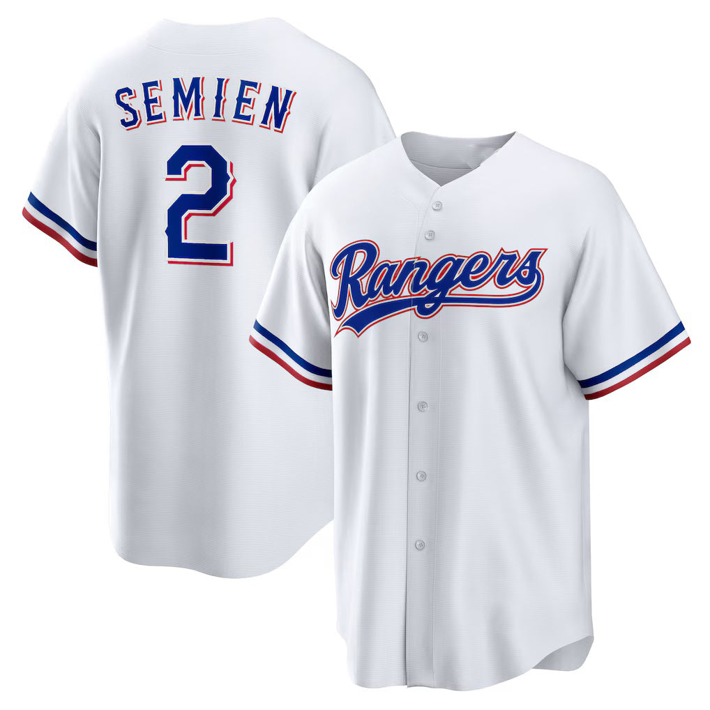 Texas Rangers #2 Marcus Semien White CONTON Home Replica Player Jersey