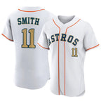 Houston Astros #11 Cam Smith Player Gold CONTON Collection Limited Elite Home Stitched Jerseys